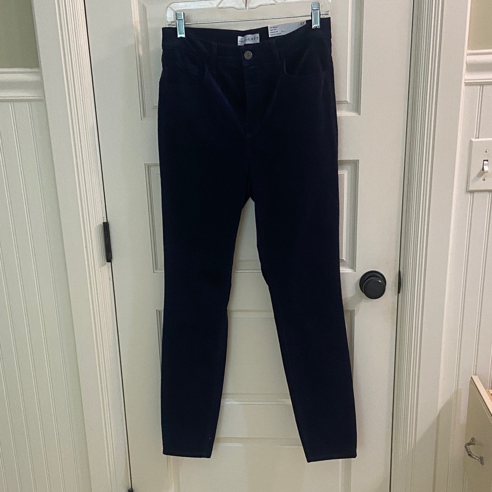 NWT LOFT Navy Corduroy Skinny Pants